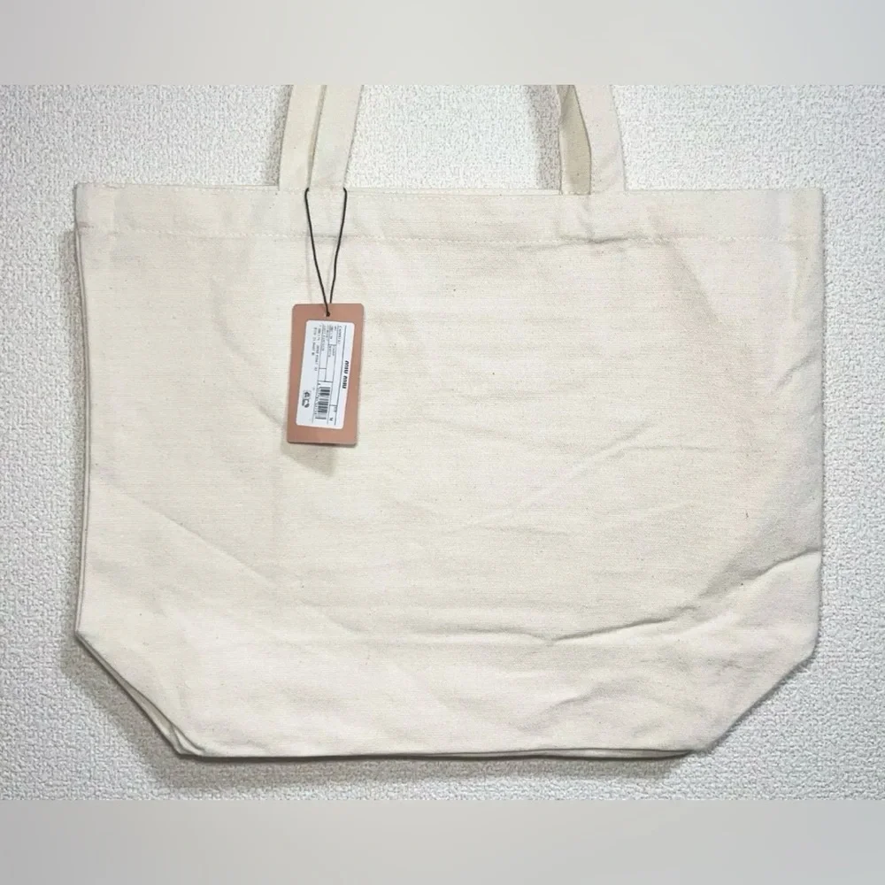 MIU MIU Limited Edition White Canvas Tote - Picture 4 of 5